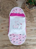 Yenidoğan İlk Baharın Ceylanı Nakışlı Çıt Çıt Kapama Bebek Kundak Pembe thumbnail 1