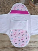 Yenidoğan İlk Baharın Ceylanı Nakışlı Çıt Çıt Kapama Bebek Kundak Pembe thumbnail 4