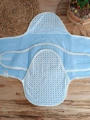 Yenidoğan Mutlu Fil Ailesi Nakışlı Çıt Çıt Kapamalı Bebek Kundak Mavi thumbnail 6