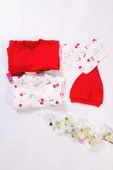 Kiraz Aksesuarlı Kız Bebek 4'lü Tulum Seti thumbnail 3