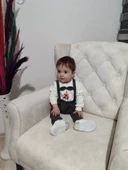 Papyonlu Sweat Kot Pantolon 2li Erkek Bebek Salopet Takımı Gri thumbnail 7