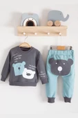 No Problem Yazılı Bear Desenli 2'li Erkek Bebek Takımı thumbnail 4