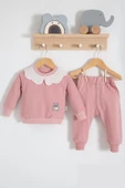 Dantel Yakalı Pamuklu 2'li Kız Bebek Takımı thumbnail 3