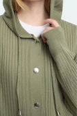 Tarz Kadın Modern Moda Normal Bel Geniş Paça Kapüşonlu Kapüşonlu Oversize Triko Alt-Üst Takım - 2