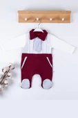 Kravat Aksesuarlı Ayaklı % 100 Pamuklu Erkek Bebek Tulumu thumbnail 3