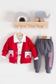 Mause Gömlek Yakalı 3'lü Erkek Bebek Takımı thumbnail 4
