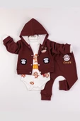 Monkey Nakışlı Kapişonlu Erkek Bebek Takım thumbnail 3