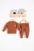 Jakarlı Omuzdan Düğmeli 2'li Erkek Bebek Takımı thumbnail 1