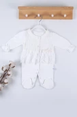 Gofralı Fransız Güpürlü % 100 Pamuk Kız Bebek Tulumu thumbnail 1