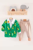 Zürafa Desenli Gömlek Yakalı 3'lü Erkek Bebek Takımı - 2
