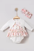 Bahar Çiçekleri Desenli Bandanalı Kız Bebek Romper thumbnail 3