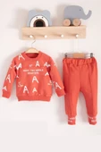 Harf Baskılı 2'li % 100 Pamuk Erkek Bebek Takımı thumbnail 1