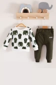 Fil Desenli 2'li % 100 Pamuk Erkek Bebek Takımı thumbnail 1