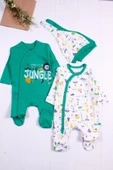 Jungle Desenli Erkek Bebek 4'lü Tulum Seti thumbnail 4