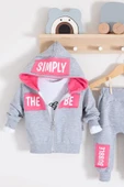 Simply Desenli Kapişonlu 3'lü Kız Bebek Takımı thumbnail 4