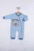 Persona Bear Nakışlı % 100 Pamuk Erkek Bebek Tulum - 4