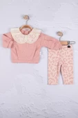 Büyük Yaka Güpürlü 2'li Kız Bebek Takım thumbnail 2