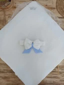 Yenidoğan Bal Peteği My Prince Taç Nakışlı Delüks Kundak Bebek Battaniyesi Mavi - 7