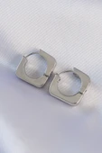 Pirinç Gümüş Renk Kare Küpe - TJ-BKP8987 - 1