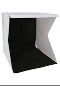 20 x 20 CM Profesyonel Stüdyo Led Işıklı Çift Sıra Ürün Fotoğraf Çekim Çadırı - 1