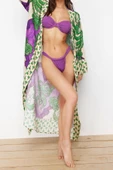 Moda Dokuma Rahat Kalıp Uzun V Yaka Standart Kol Shally Basic Animal Desen Kimono Kaftan - 2