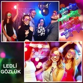 Işıklı Yıldız Gözlük Ledli Parti Gözlüğü 6 Renk 12 Adet - 4