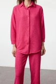 Tarz Kadın Modern Normal Bel Boru Paça Polo Yaka Rahat Kesim Örme Gömlek ve PantolonAlt-Üst Takım - 1