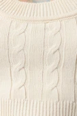Stil Modern Kadın Crop Standart Kol Kare Yaka Saç Örgülü Triko Kazak - 3
