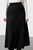 Modern Tarz Tesettür Astarsız Örme Maxi Boy Uzun Esnek Örme Etek - 3