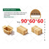 90x60x60 (K.S.S.S.K) 140.gramajlı Çift Oluklu 108.desi Mega Boy E-ticaret Ve Taşınma Kolisi (5ADET) - 1