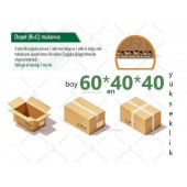 60x40x40 (K.S.S.S.K) 140.gramajlı Çift Oluklu 32.desi Büyük Boy E-ticaret Ve Taşınma Kolisi (5ADET) - 1