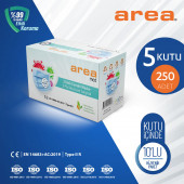 AREA Yeni Nesil  5 Kutu 250 Adet Meltblown Filtreli Cerrahi Medikal Maske - 1
