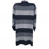 Siyah Renk Çizgili V Yaka Triko Hırka - 11