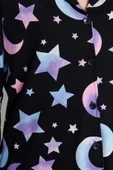 Tarz Rahat Uzun Kollu Boru Paça %100 Pamuk Galaksi Desenli Gömlek-Pantolon Pijama Takımı - 5