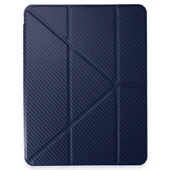 Samsung Galaxy Tab S9 Fe Plus 12.4" X610 Kılıf Standlı Karbon Kapaklı AznClrCarbon - 1