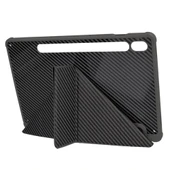 Samsung Galaxy Tab S9 Fe Plus 12.4" X610 Kılıf Standlı Karbon Kapaklı AznClrCarbon - 3