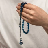 Gümüş Kazaz Püsküllü Sıkma Kehribar Tesbih - 4