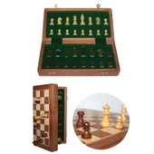 Mıknatıs Taşlı Ahşap Katlanabilir Kutulu Satranç Oyunu 30 Cm - 2
