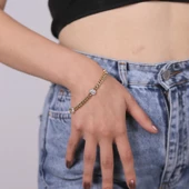 Klasik Zincirli Baget Taşlı Bileklik - 1