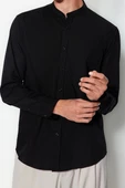 Şık Düz Desen Hakim Yaka Limited Edition Regular Fit Hakim Yaka Gömlek - 3