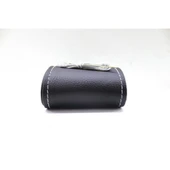 Toyota Carmy  (1997-2003) Uyumlu Direksiyon Kılıfı Dikmeli Siyah Deri Gri Nakışlı thumbnail 4