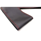 Ford Mondeo 2007-2014 Uyumlu Direksiyon Kılıfı Dikmeli Siyah Deri Kırmızı Nakışlı thumbnail 3