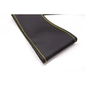 Skoda Yeti 2009 Ve Sonrası Uyumlu Direksiyon Kılıfı Dikmeli Siyah Deri Sarı Nakışlı thumbnail 3