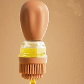 Kaktüs Yağdanlık 2 İn 1 Silikon Fırçalı Cam Yağdanlık Yumurta Ve  Sos Fırçası 150 ml - 2