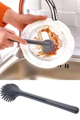 İstiridye Silikon Başlıklı Bulaşık Yıkama Fırçası - Lavabo Temizleme - Mutfak Tezgah Fırçası - 1