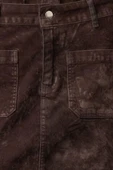 Modern Tarz Astarsız Denim Mini Boy Süet Görünümlü Normal Bel Mini Denim Etek - 4
