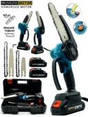 Rowermax Kömürsüz Motor Otomatik Yağlamalı Çift Pala-Zincir Dal Budama Akülü Ağaç Kesme Testere - 1