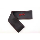 Renault Clio Iıı Hb 2005-2012 Uyumlu Direksiyon Kılıfı Dikmeli Siyah Vinil Kırmızı Nakışlı thumbnail 1