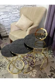 Zigonzi Rüya Model Zigon Sehpa Gold Ayak Siyah Cam - 2