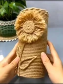 El Yapımı Bohem Jüt El Yapımı Vazo - 1